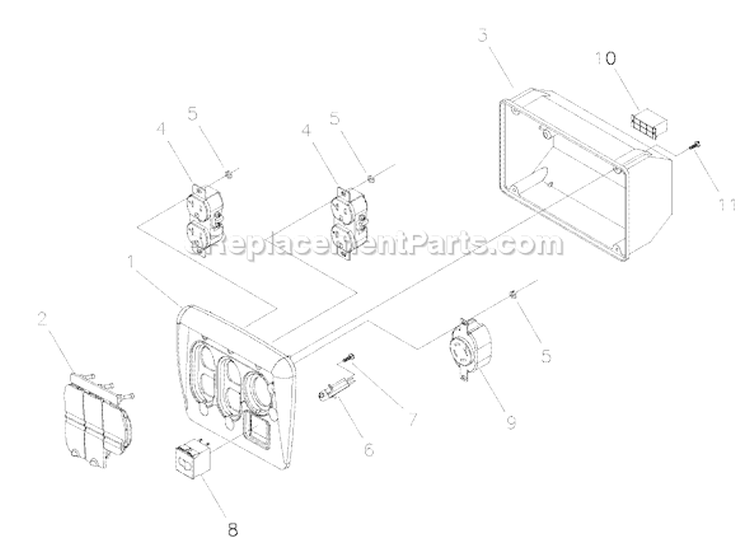 Page B Diagram and Parts List for 030361-0  Briggs and Stratton Generator